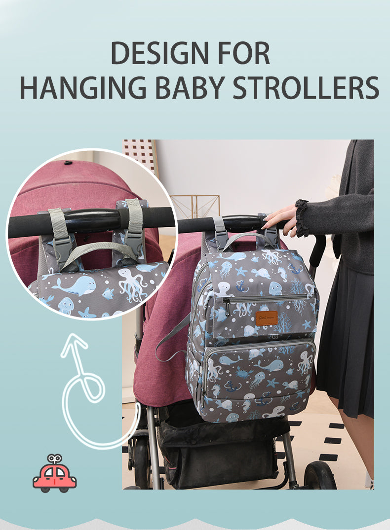 MomiEase 2-in-1 Diaper Bag Backpack with Foldable Baby Bed