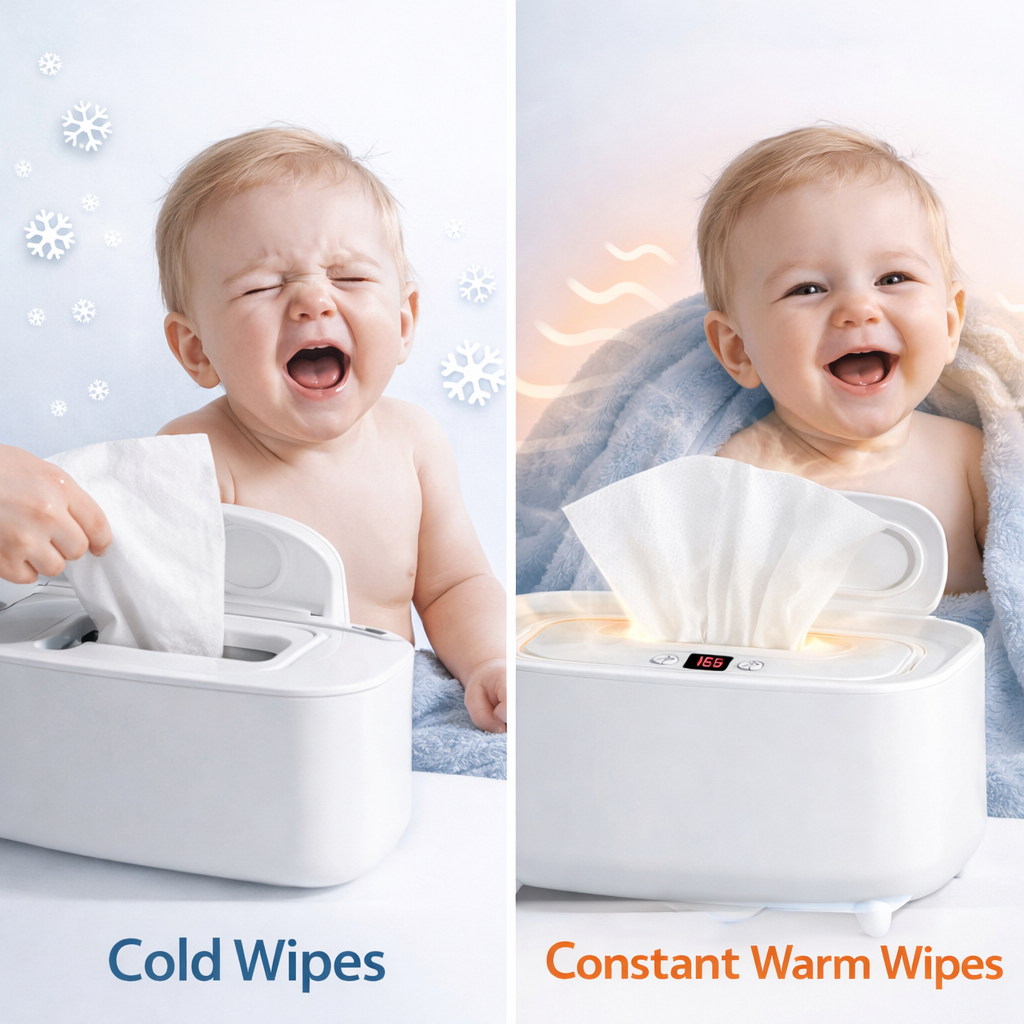 MomiEase Baby Wipes Warmer with Adjustable Temperature & Night Light