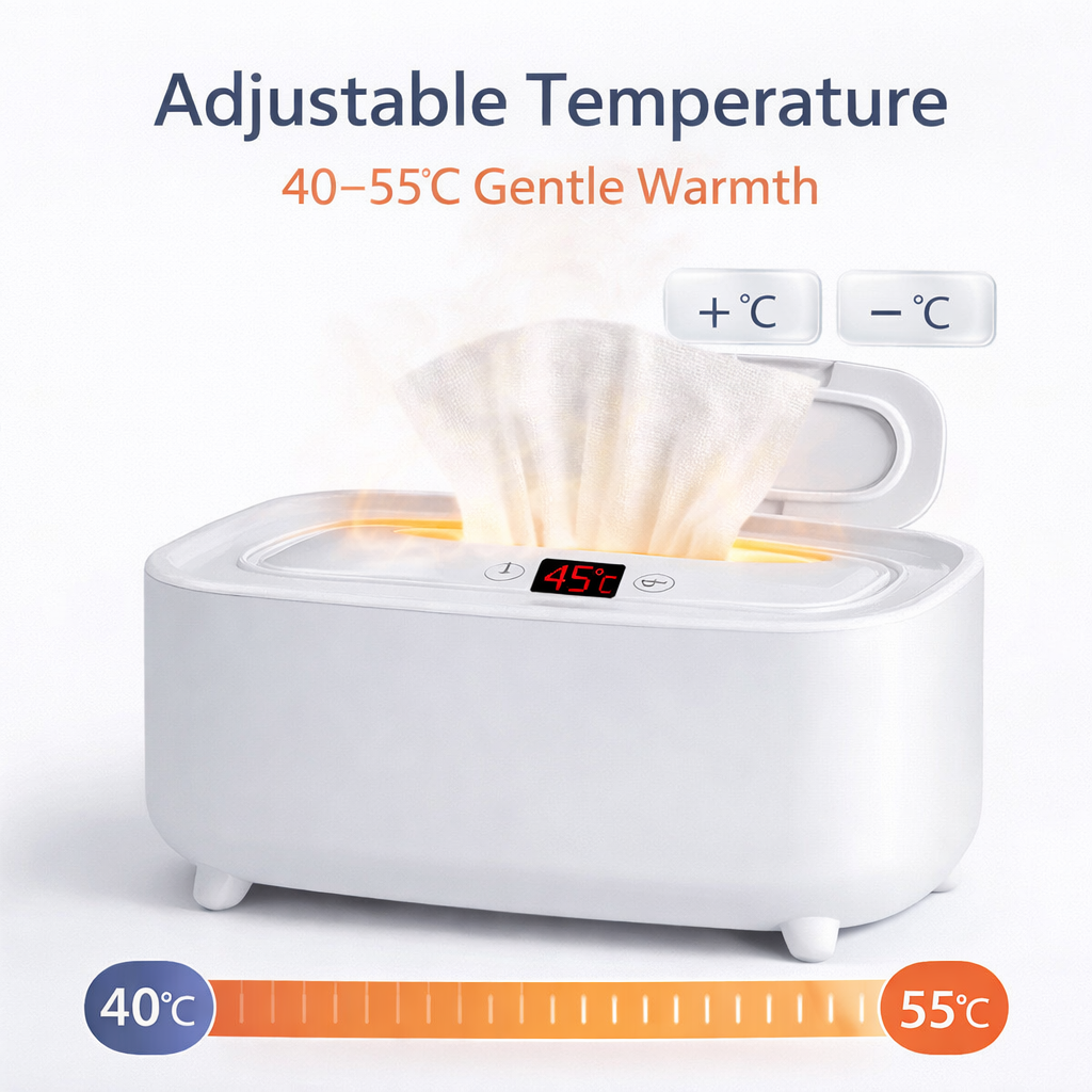 MomiEase Baby Wipes Warmer with Adjustable Temperature & Night Light