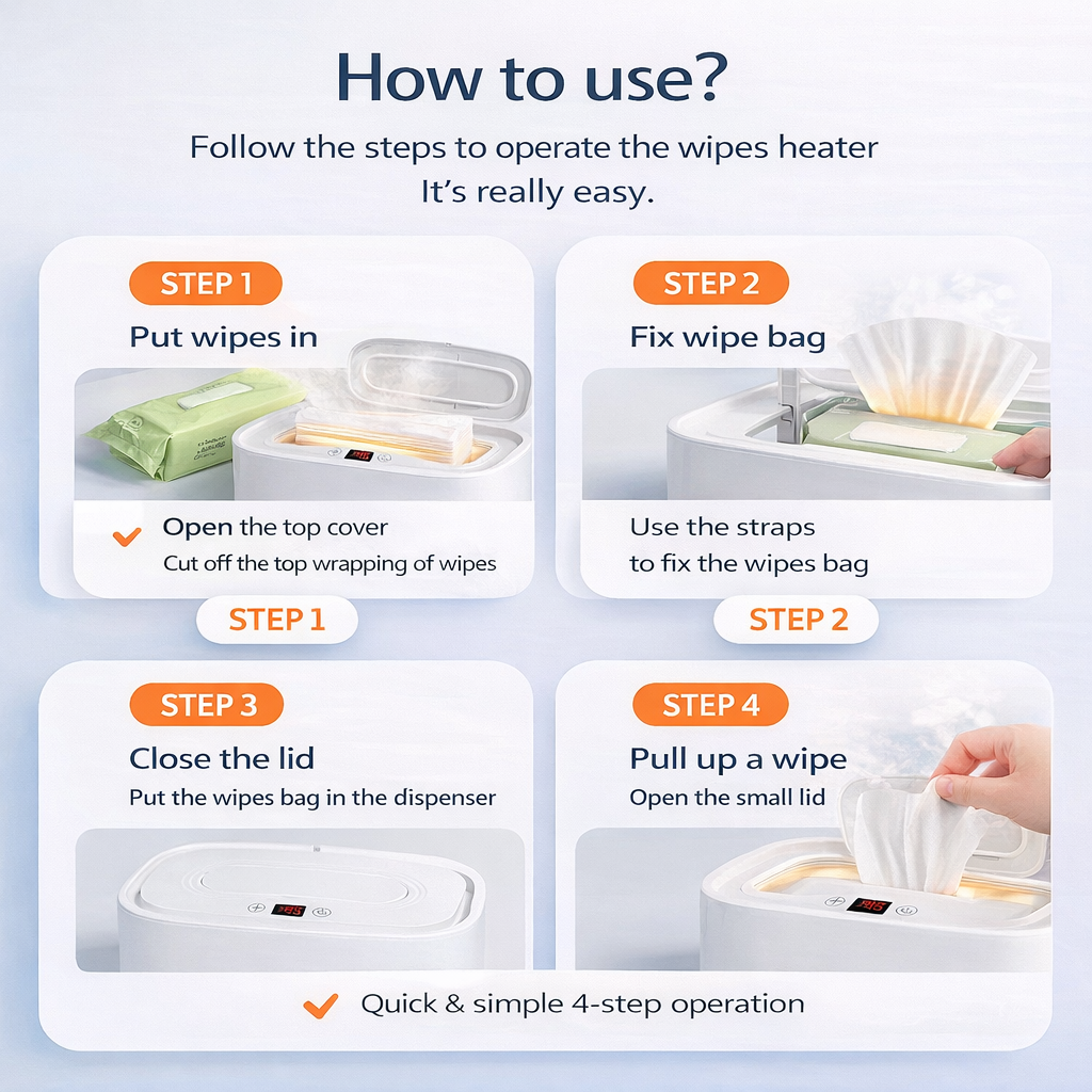 MomiEase Baby Wipes Warmer with Adjustable Temperature & Night Light