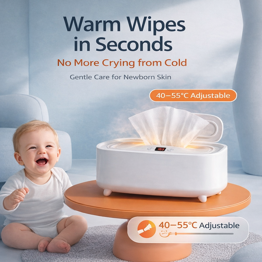 MomiEase Baby Wipes Warmer with Adjustable Temperature & Night Light
