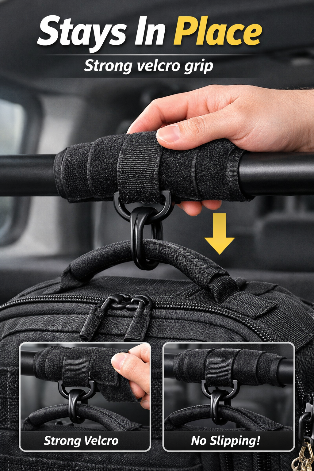 MomiEase Diaper Bag Stroller Hooks - Black