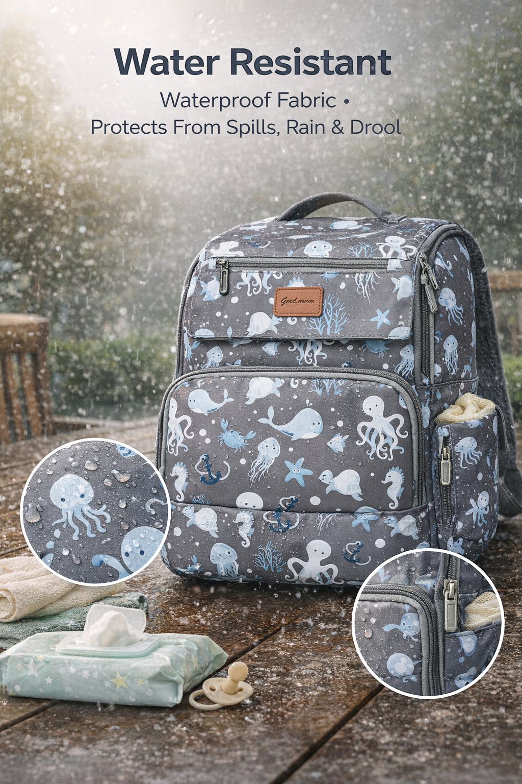 MomiEase 2-in-1 Diaper Bag Backpack with Foldable Baby Bed