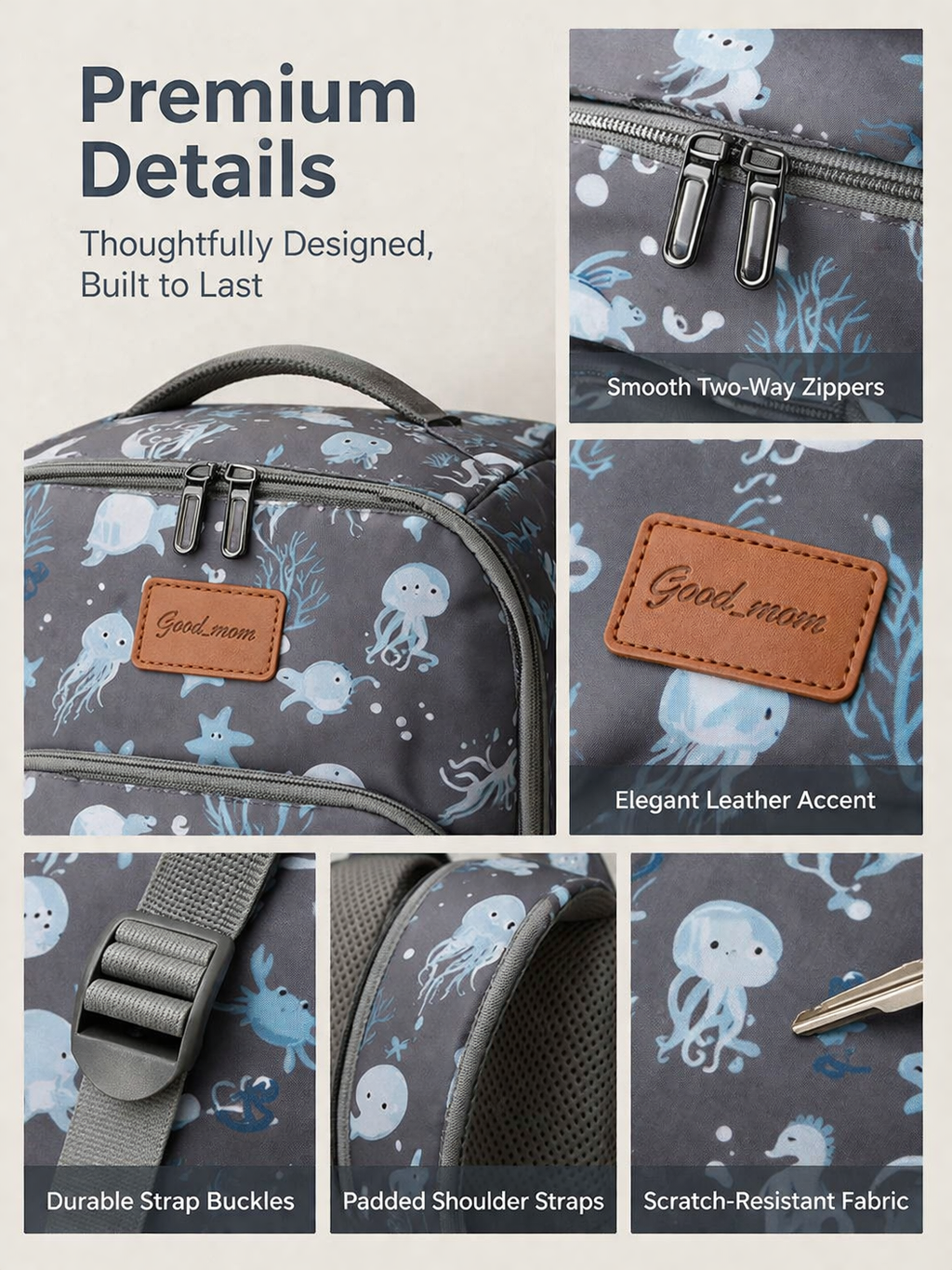 MomiEase 2-in-1 Diaper Bag Backpack with Foldable Baby Bed