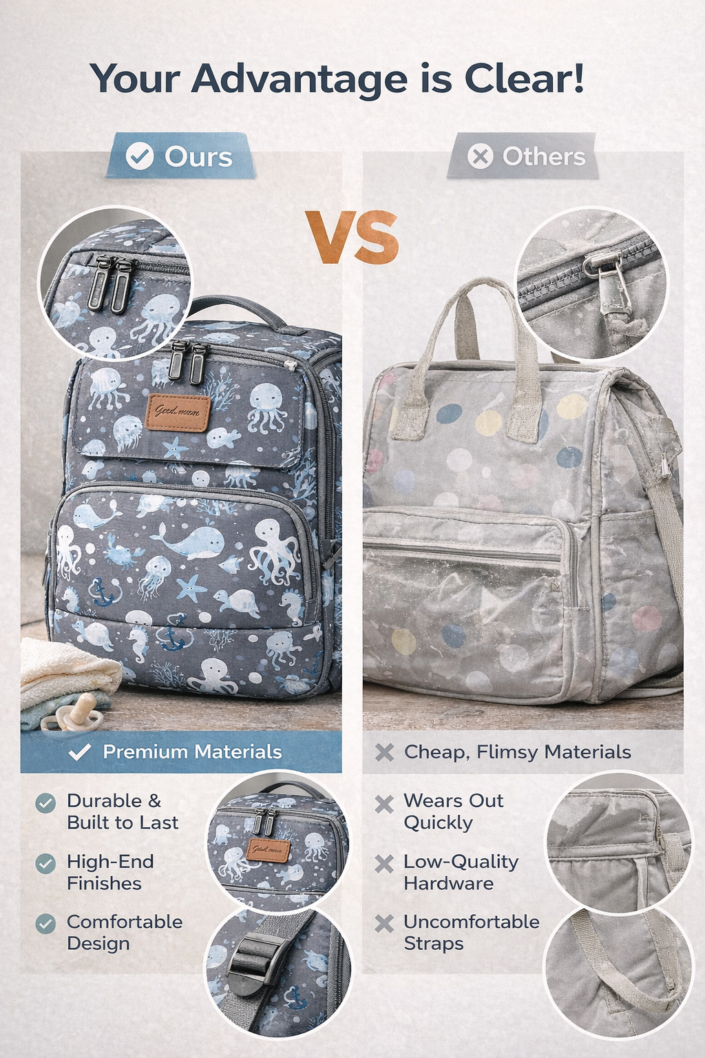 MomiEase 2-in-1 Diaper Bag Backpack with Foldable Baby Bed