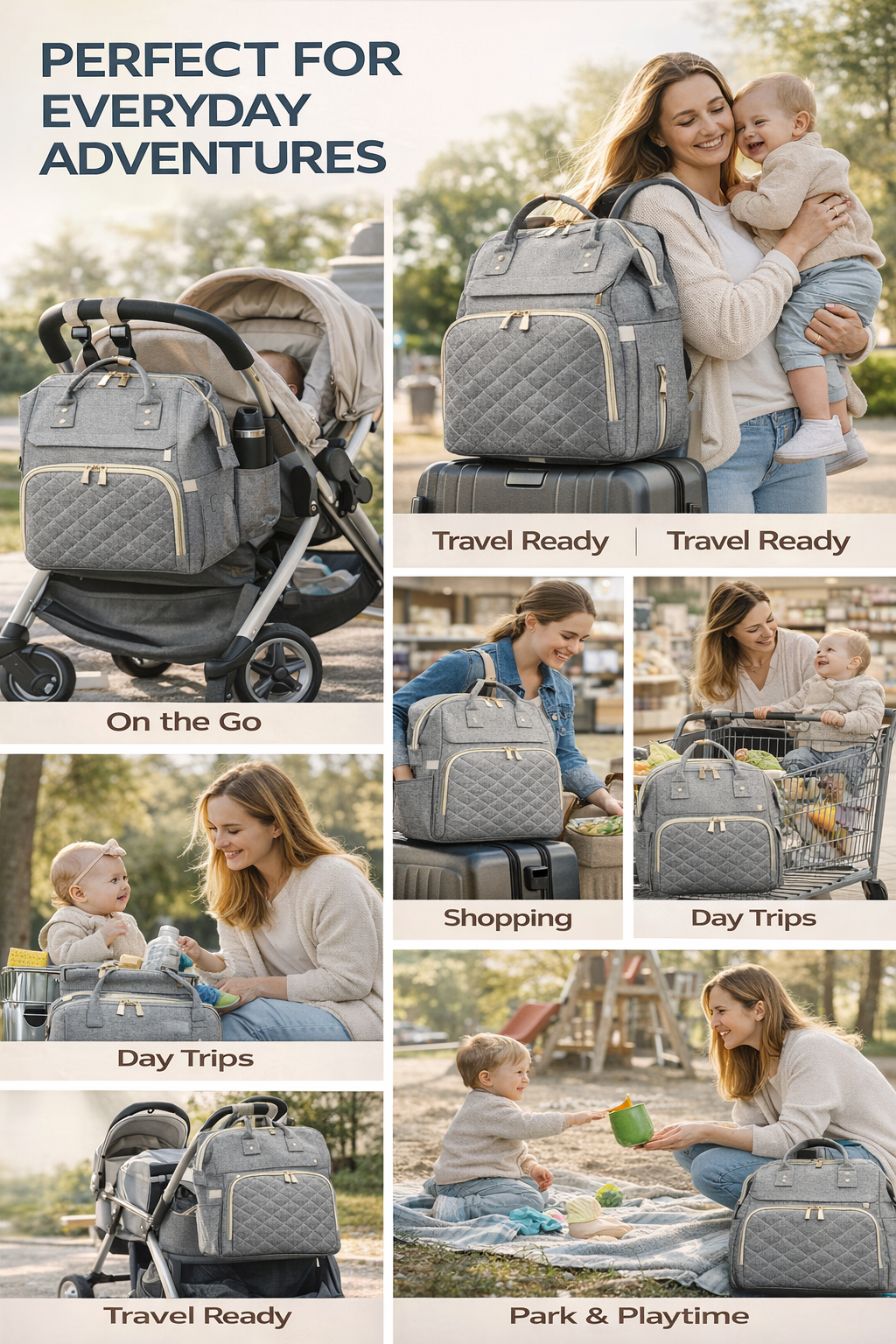 MomiEase Everyday Diaper Bag Backpack - Black