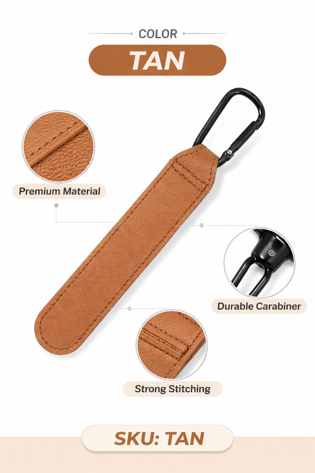 MomiEase Diaper Bag Stroller Hooks - Brown