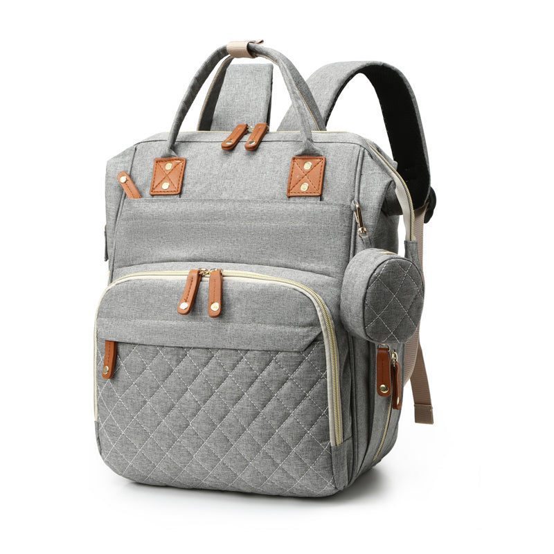 MomiEase Large Capacity Diaper Bag Backpack - Gray